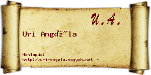 Uri Angéla névjegykártya